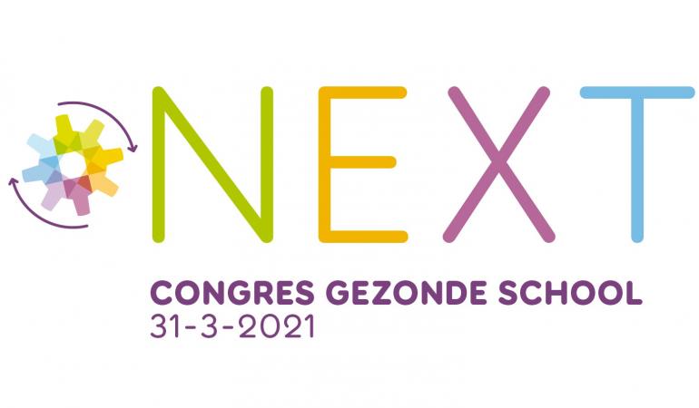 Logo van het congres Gezonde School op 31 maart 2021 met het thema Next.