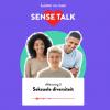 Decoratieve afbeelding podcastserie Sense Talk met drie jongeren erop
